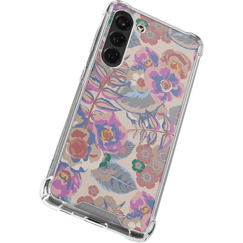 Warm Taupe Floral Galaxy S24 FE Clear Case